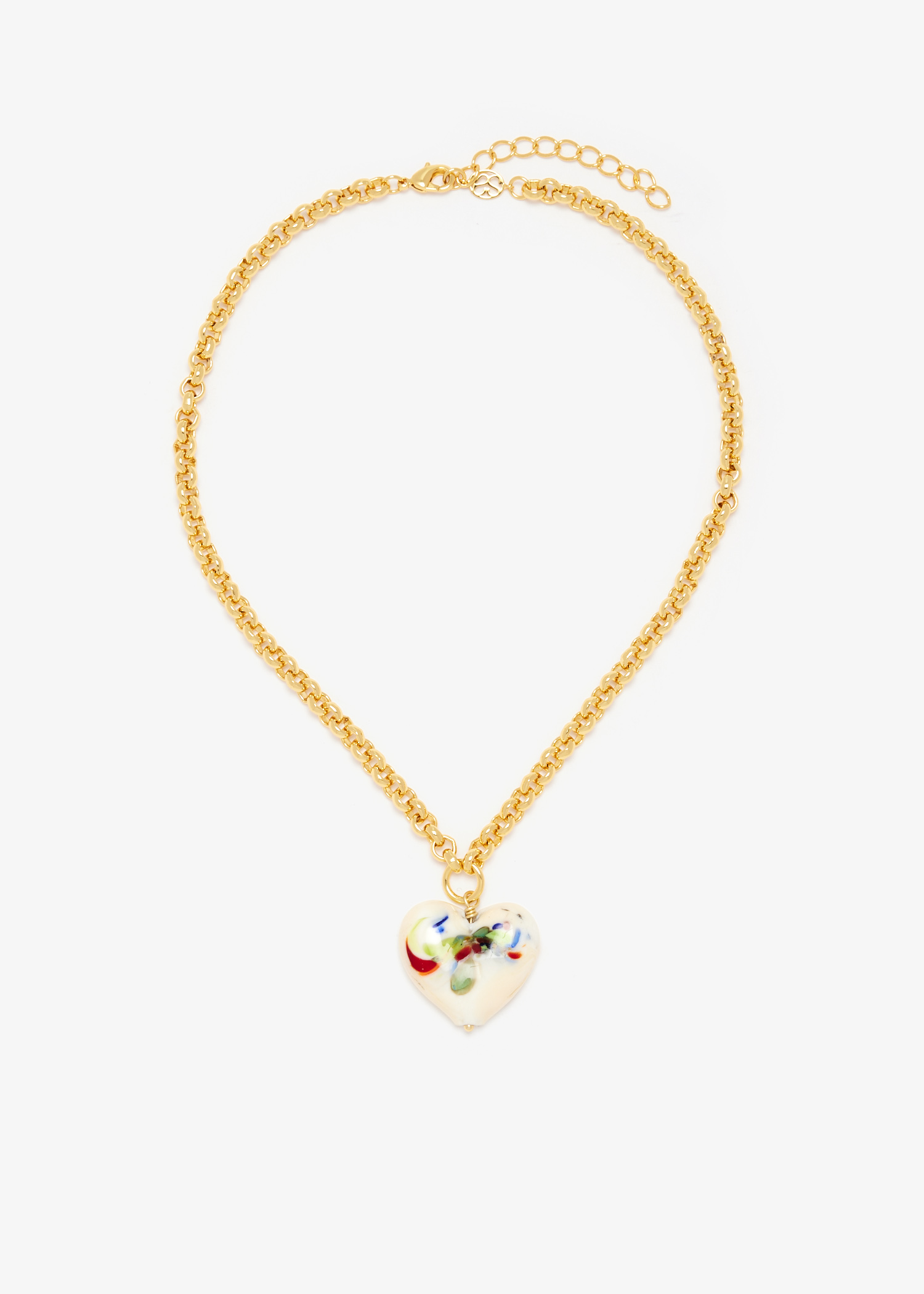 

XL Heart Belcher chain necklace, Multicolored